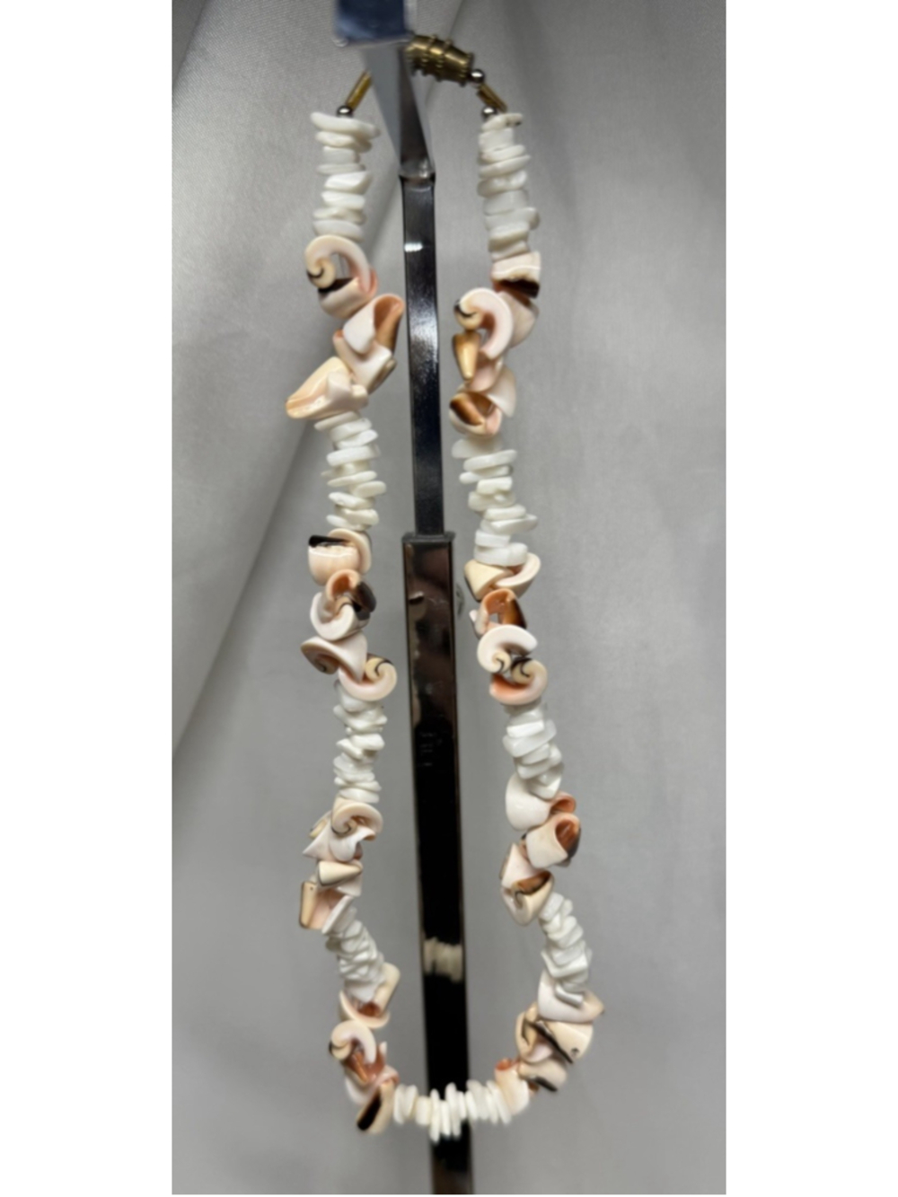 Vtg Luhuanus Cone Curly Shells Necklace 70s Hawaii Boho Pink Surfer Beachy 7”